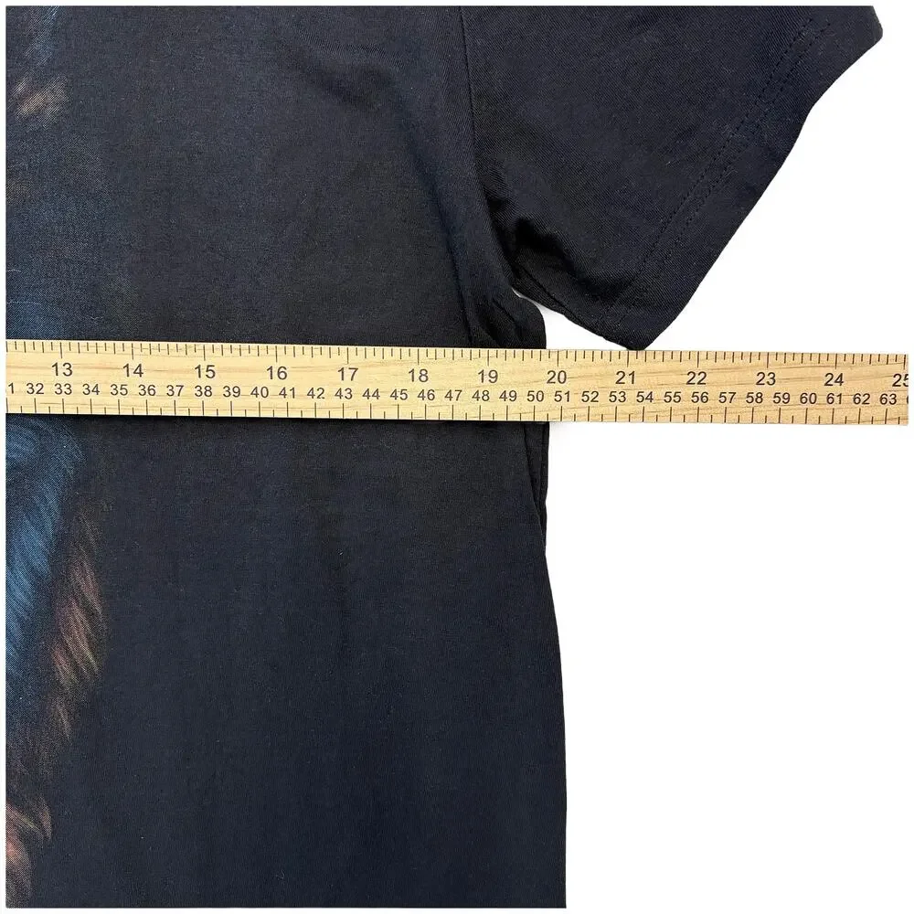 Growling Wolf Cotton T-Shirt Tee Size Medium Black Glow-in-the-Dark Prowling - Picture 4 of 5